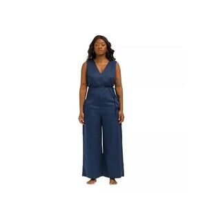 Ettitude Sateen Jumpsuit Luxurious Ocean Navy Size L New